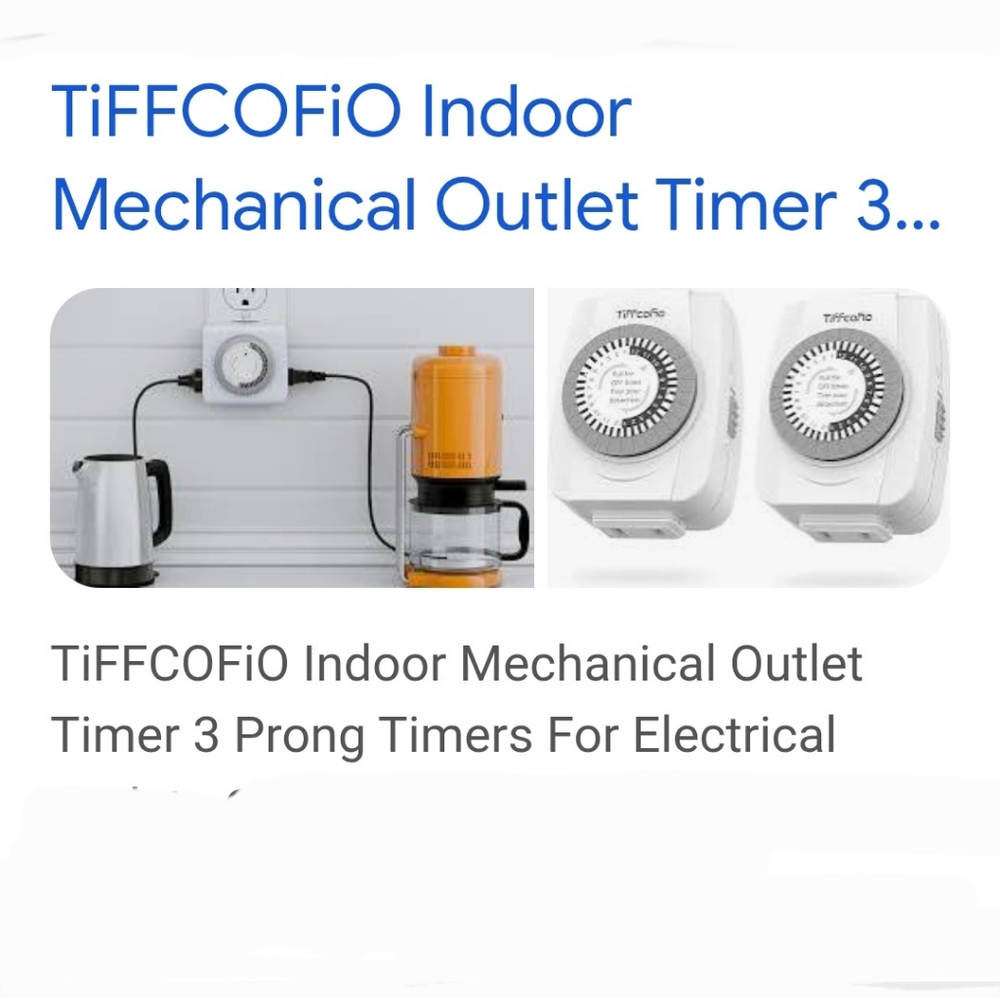 TiFFCOFiO Indoor Mechanical Outlet Timer
